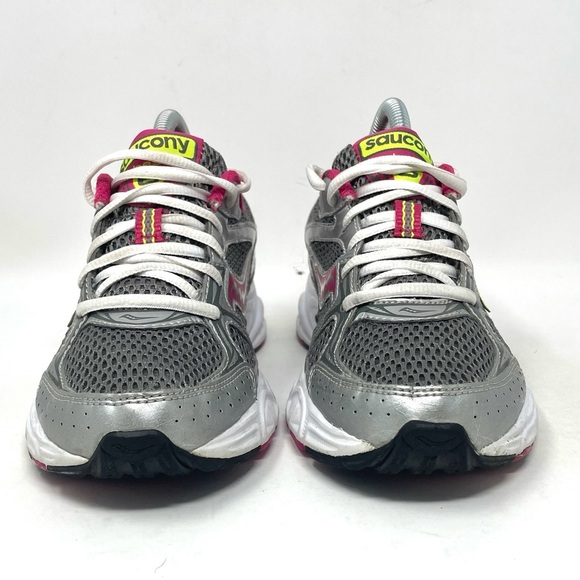 Saucony Cohesion 6‎ Running Shoe Grey Pink Neon Womens 6 - Picture 3 of 9